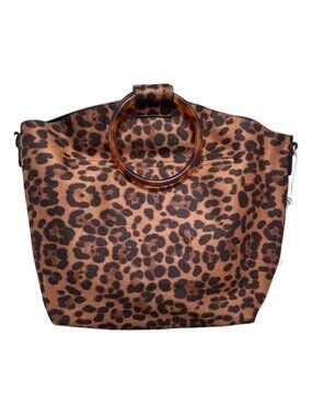 NEW Shiraleah Leopard Printed Dani Tote Bag with Insert Pouch